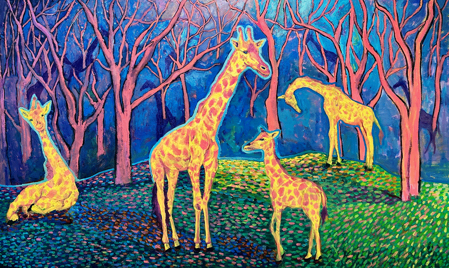 鲁友悦美术学221班油画224002015《幽悠鹿鸣》指导老师王月海